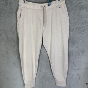 S Tommy John Pants Mens L Beige Lounge Jogger Pockets‎ French Terry Drawstring